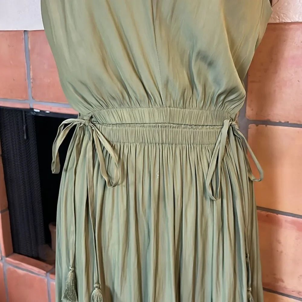 Ramy Brook Avocado/Sage Green Embroidered Hayley Midi Dress, size MEDIUM - Picture 4 of 17